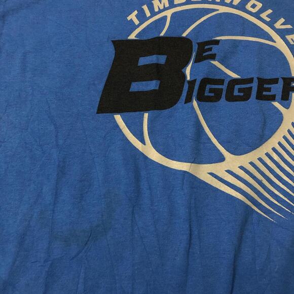 Men’s Blue Timberwolves ‘Be Bigger’ Graphic Basketball Tee - Picture 3 of 4